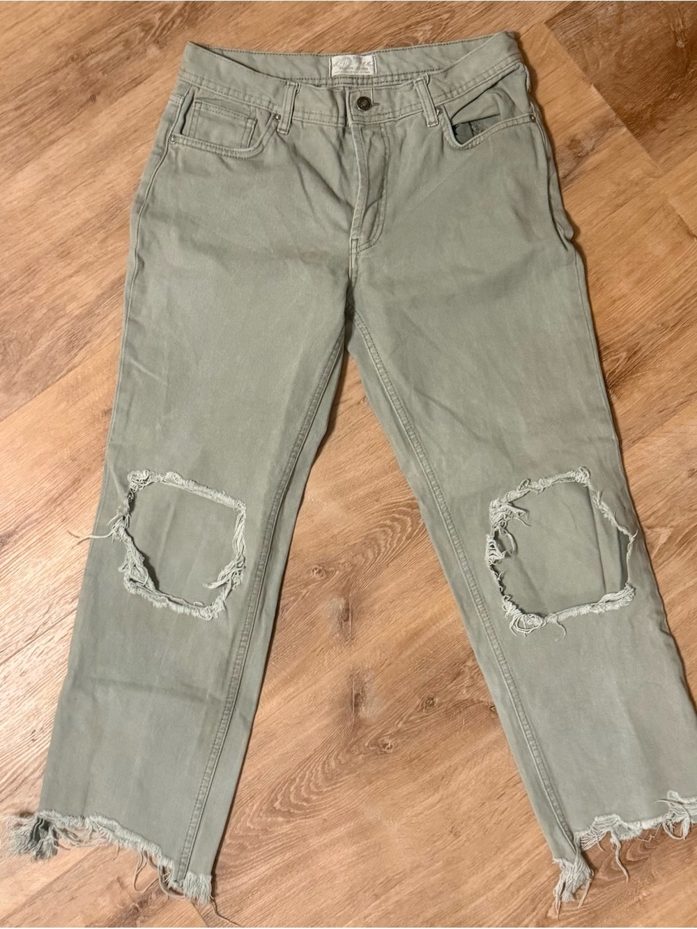 Free People The Maggie Jeans in Light Olive